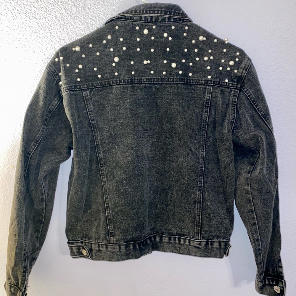 Black Denim with Pearl Detailing